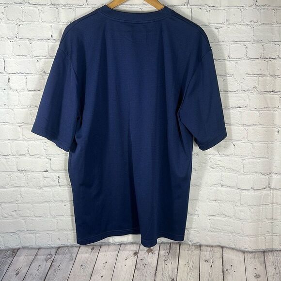 Cleveland Indians T Shirt Size L Large Polyester Blue MLB Navy Blue - Picture 3 of 6